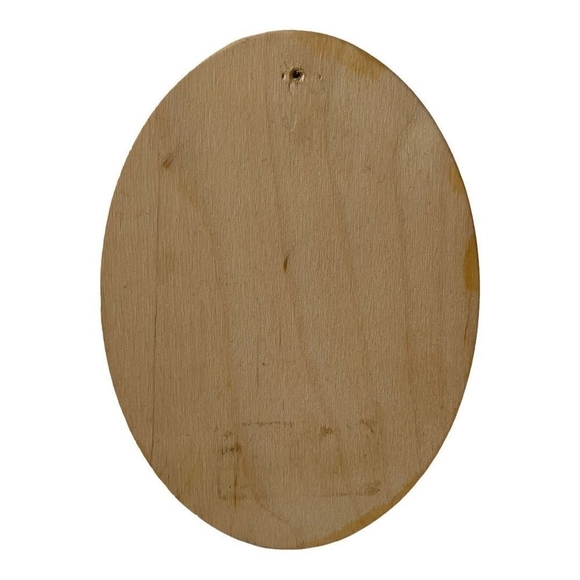 Hand Painted Orthodox Icon of Virgin Mary Byzantine Oval Wood Mother of God Icon - Picture 3 of 3